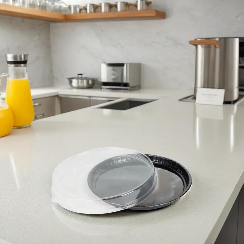 Serving Tray Base & Lid Combo 13X1 IN Black Round 25/Case