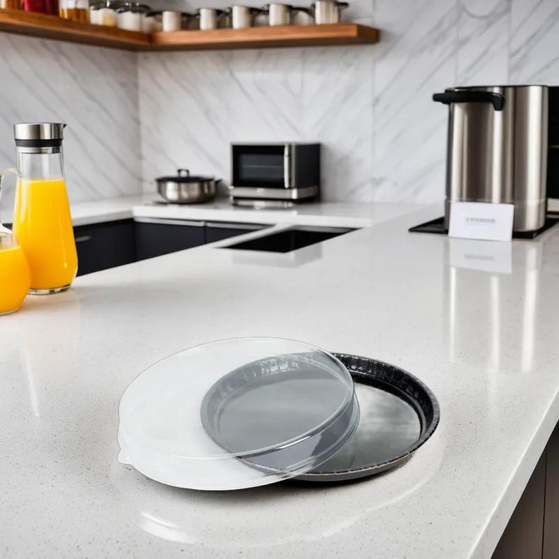 Serving Tray Base & Lid Combo 13X1 IN Black Round 25/Case