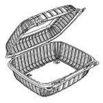 BIONATURE Take-Out Container Hinged 9X9 IN 3 Compartment MFPP Black Vented 200/Case