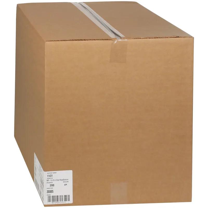 Take-Out Container Hinged 4.5X9X2 IN PET Clear 200/Case