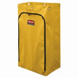 Janitorial Cleaning Cart Bag 24 GAL Yellow Vinyl 24 Gallon Zipper 1/Each