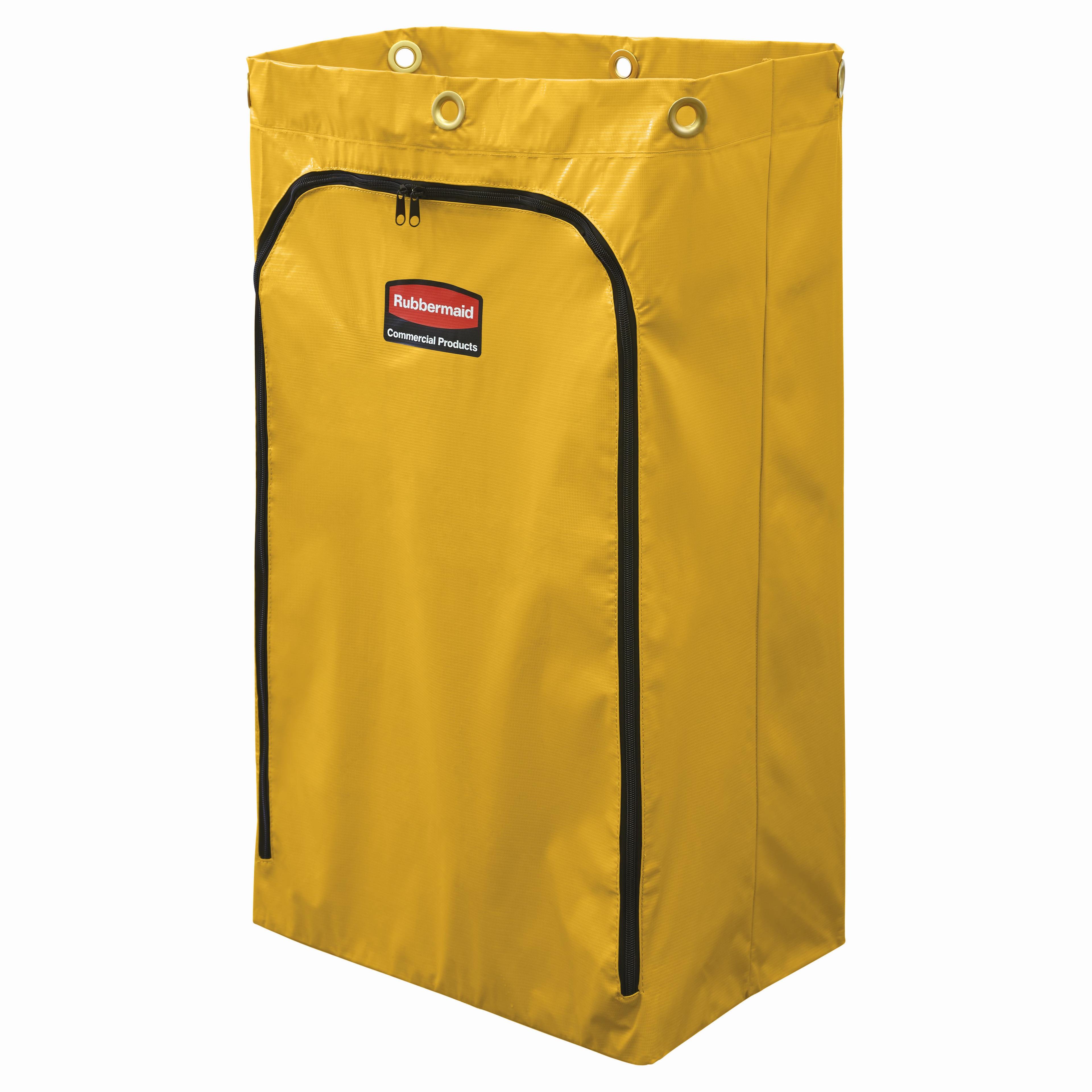 Janitorial Cleaning Cart Bag 24 GAL Yellow Vinyl 24 Gallon Zipper 1/Each