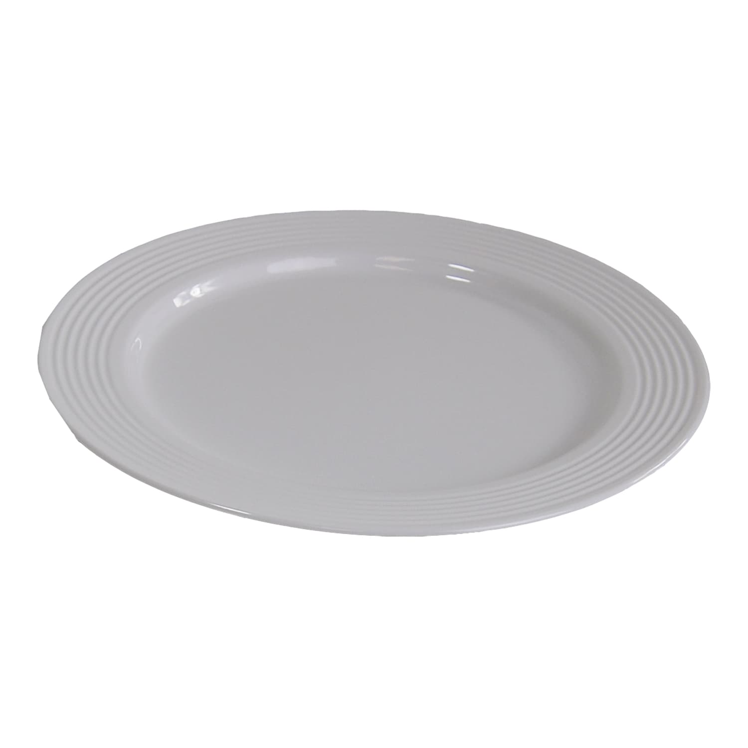 Plate 9 IN PS White With Decorative Rings 144/Case