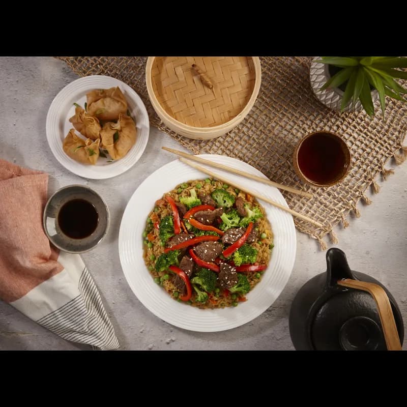 Plate 9 IN PS White With Decorative Rings 144/Case