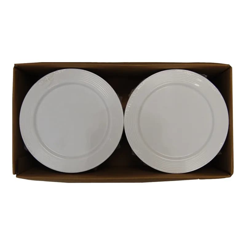 Plate 9 IN PS White With Decorative Rings 144/Case