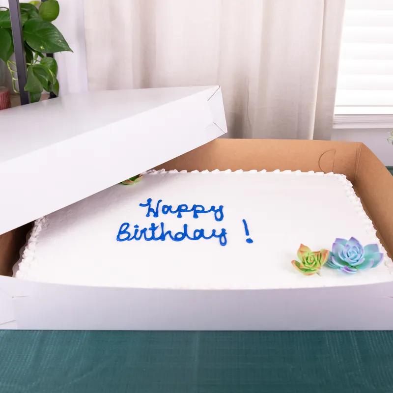 Bakery Box 26X18.5X4 IN White 2-Piece 25/Case