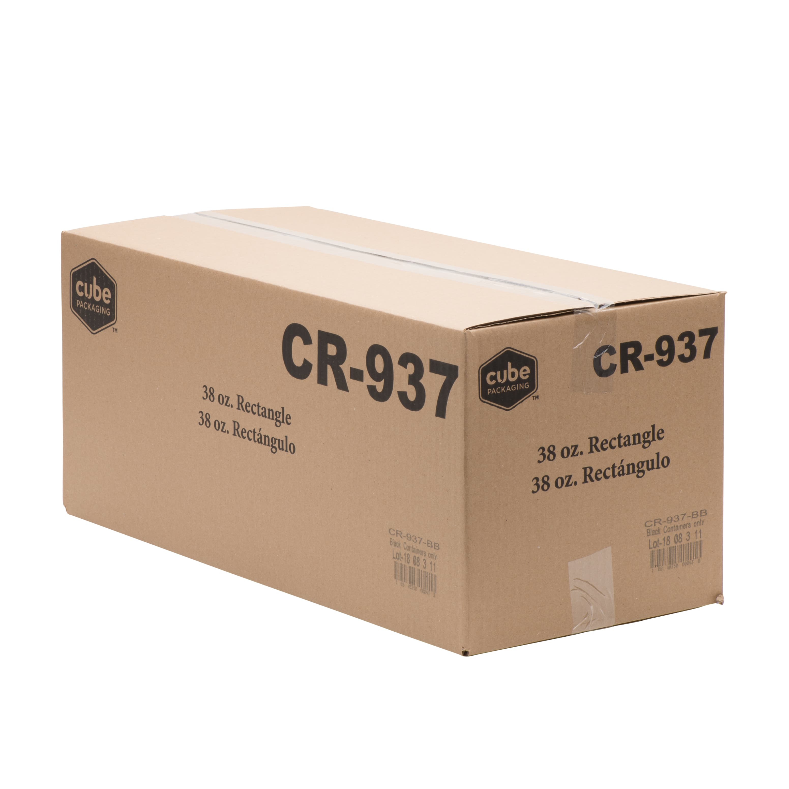 CuBEware Take-Out Container Base 38 OZ Plastic White Rectangle 300/Case