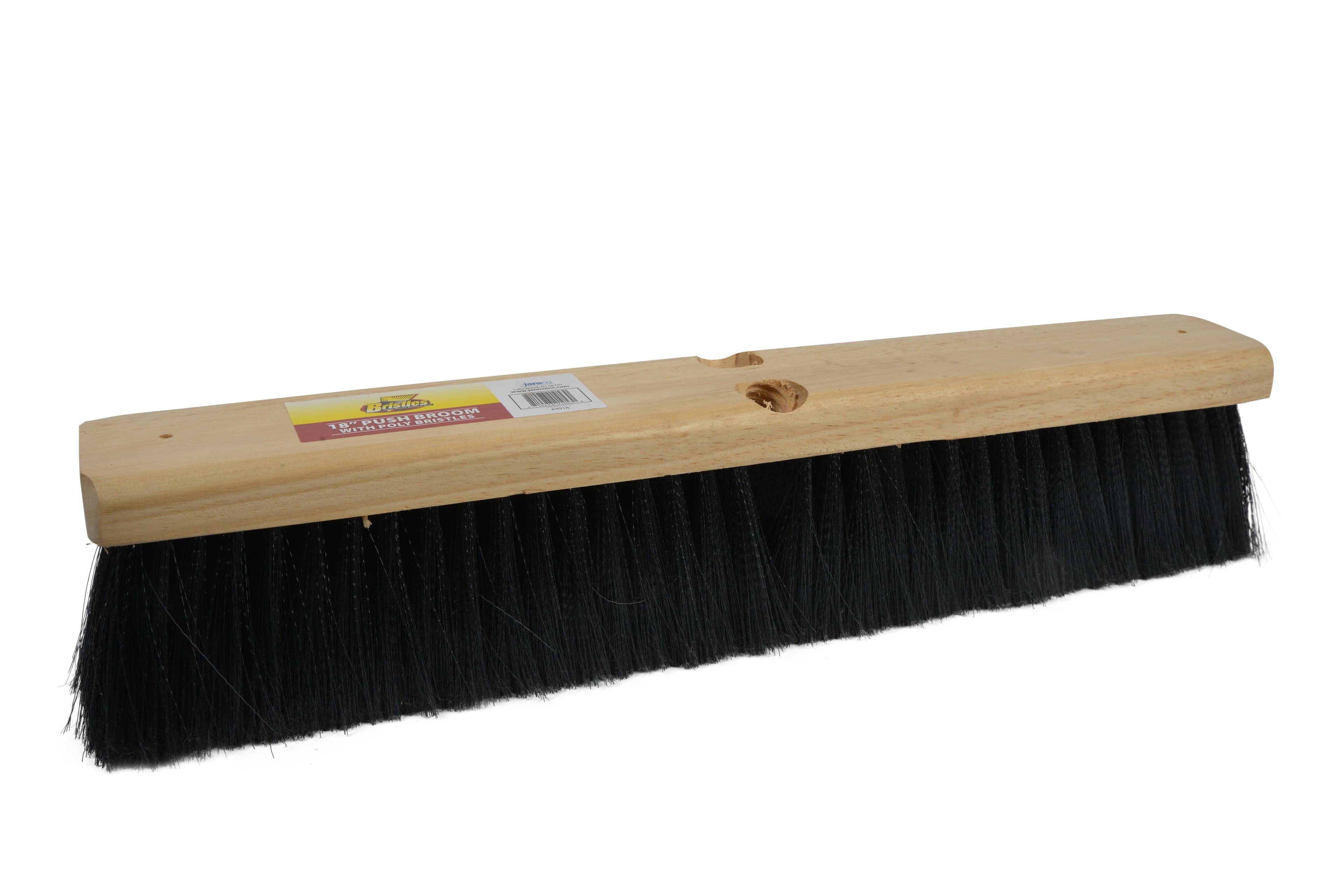 Bristles Indoor Broom 18 IN Black PP Wood Push 1/Each
