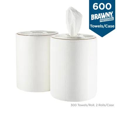 Brawny® Professional Cleaning Wipe Refill Unfolded: 13X9.9 IN 1 PLY White Centerpull 300 Sheets/Pack 2 Packs/Case