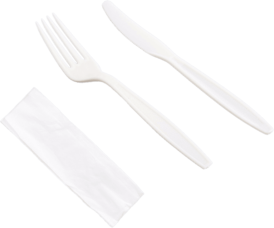 Victoria Bay 3PC Cutlery Kit PLA Corn Heavyweight With Napkin,Fork,Knife 250/Case