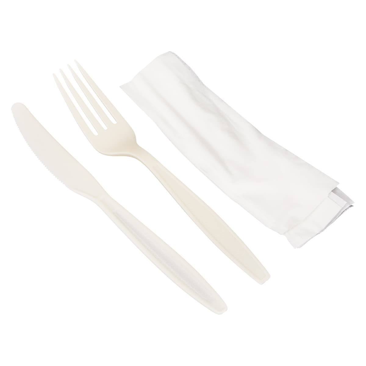 Victoria Bay 3PC Cutlery Kit PLA Corn Heavyweight With Napkin,Fork,Knife 250/Case