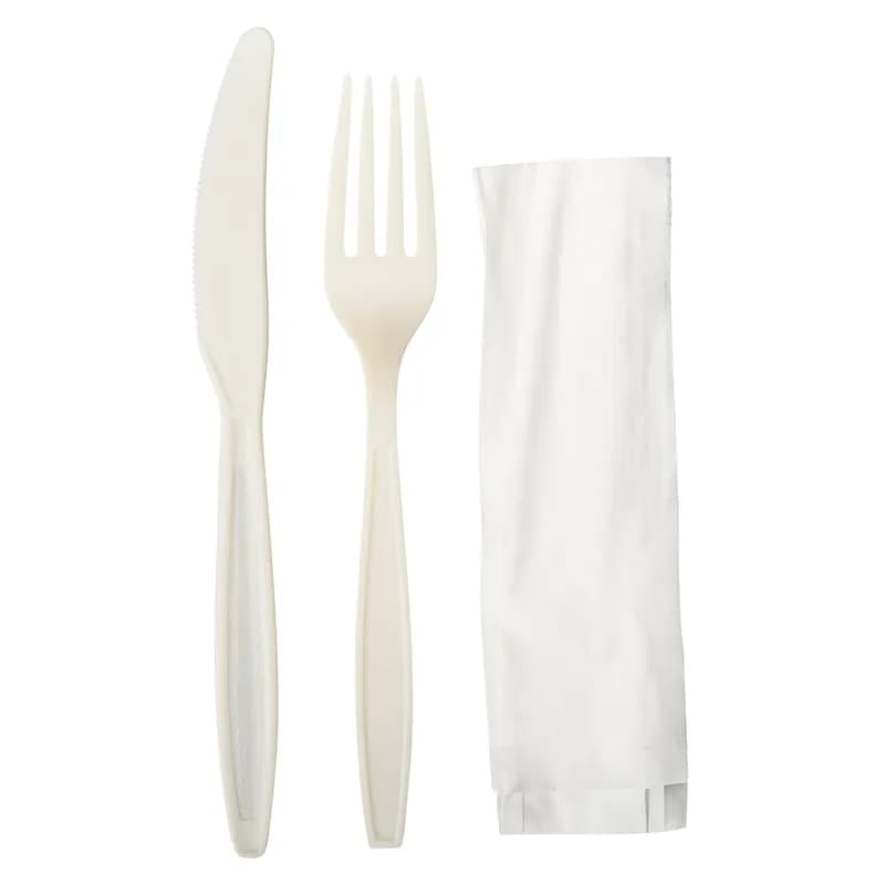 Victoria Bay 3PC Cutlery Kit PLA Corn Heavyweight With Napkin,Fork,Knife 250/Case