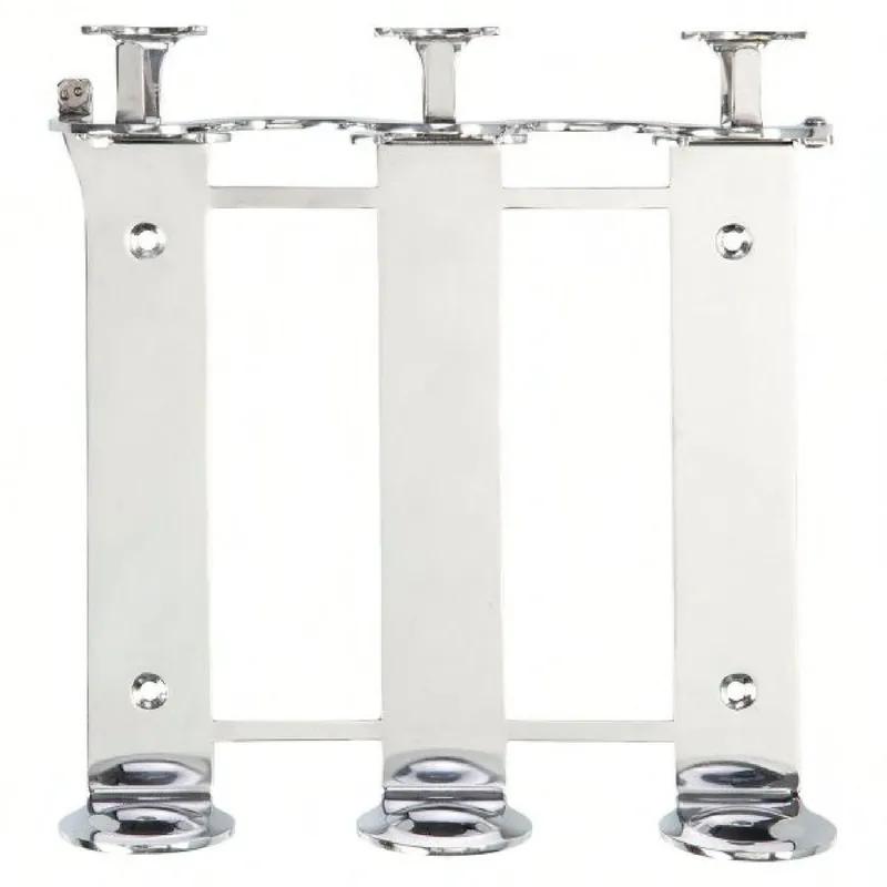 Hand Sanitizer & Soap Dispenser Silver Stainless Steel Wall Mount Triple 1/Each