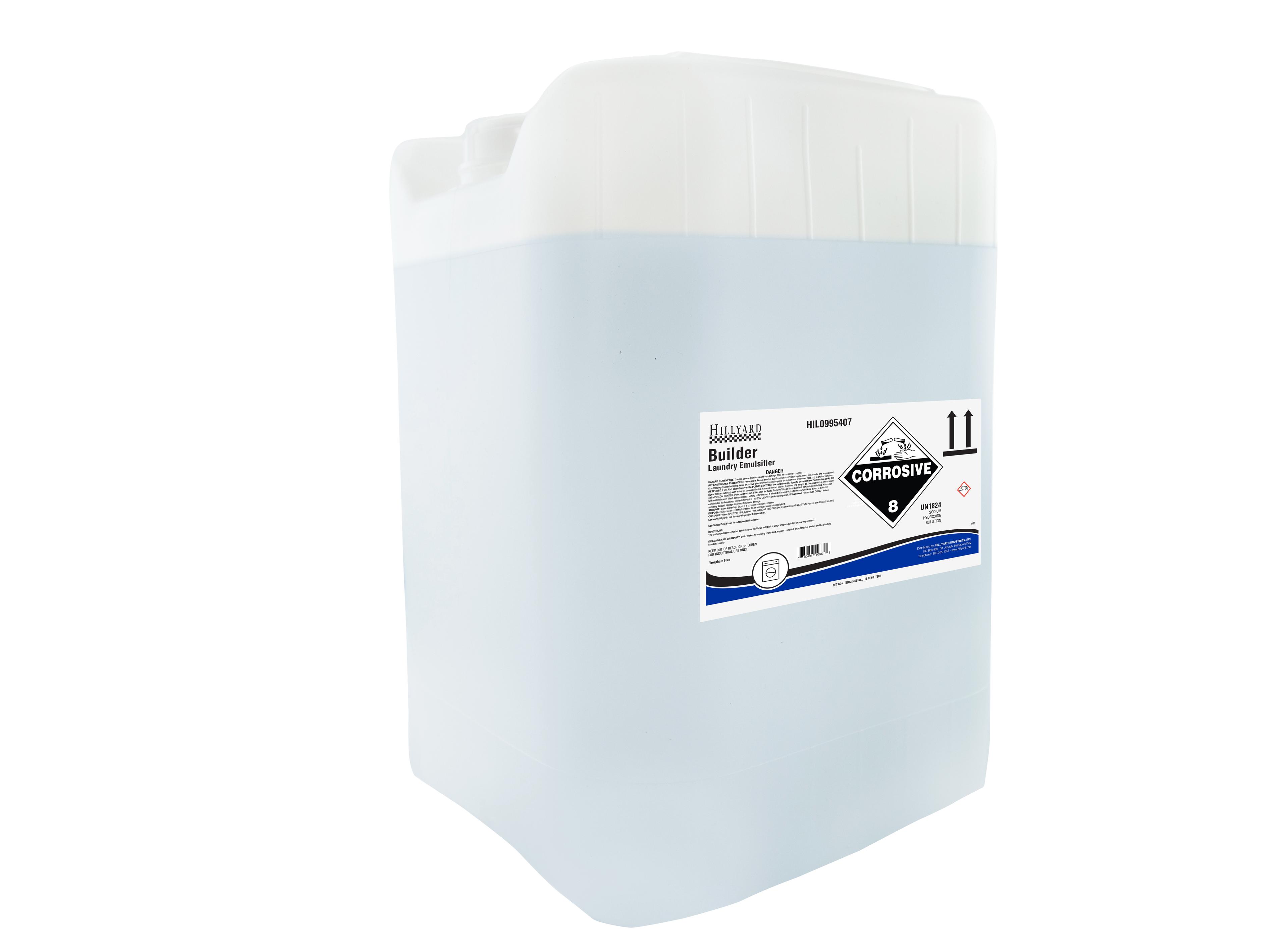 Fragrance Free Laundry Builder 11X10X14.63 IN 5 GAL Liquid Low Foam Emulsifier High Alkaline Surfactant 1/Pail