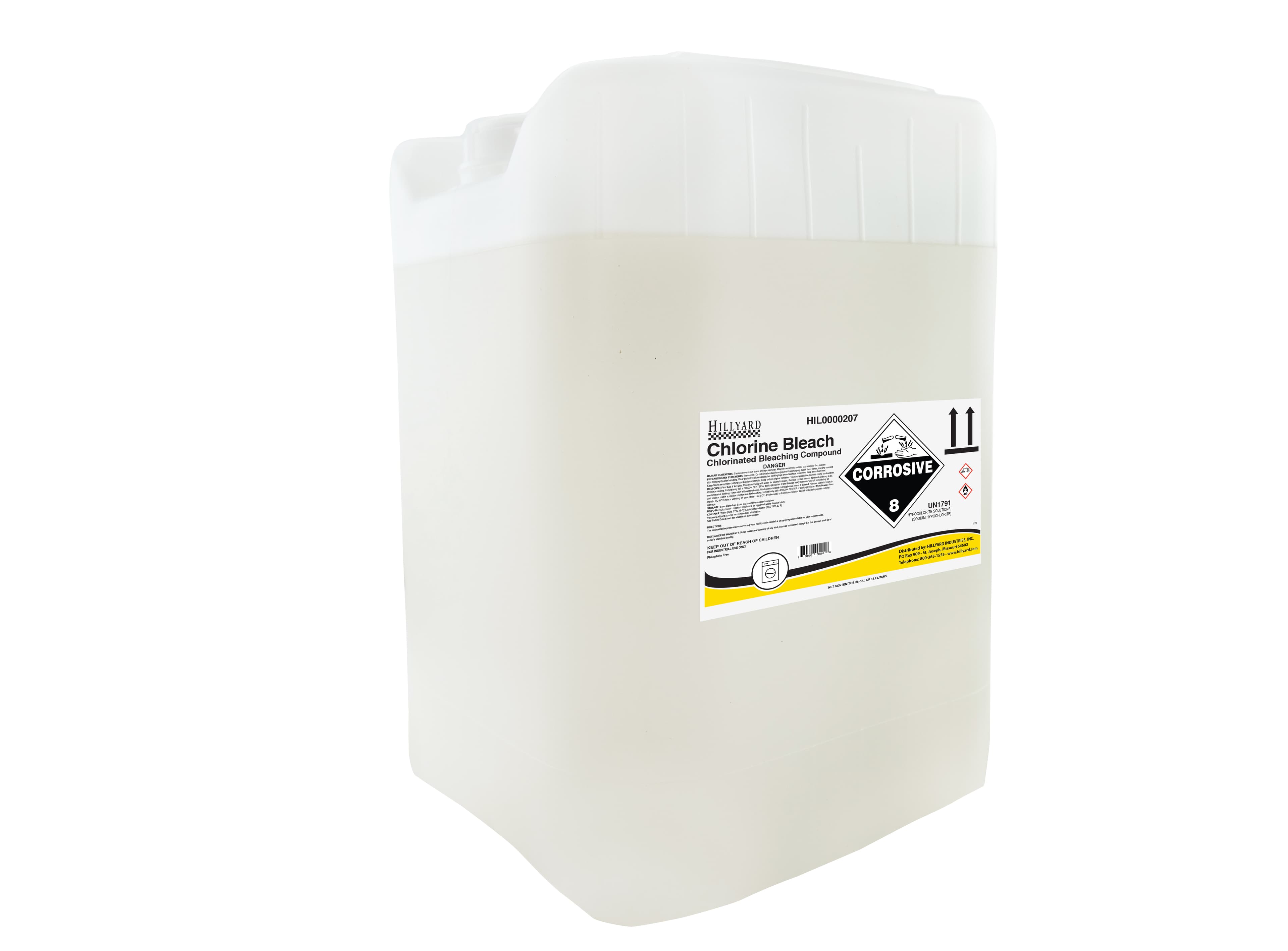 Laundry Bleach 11X10X14.63 IN 5 GAL Liquid Chlorine 1/Pail