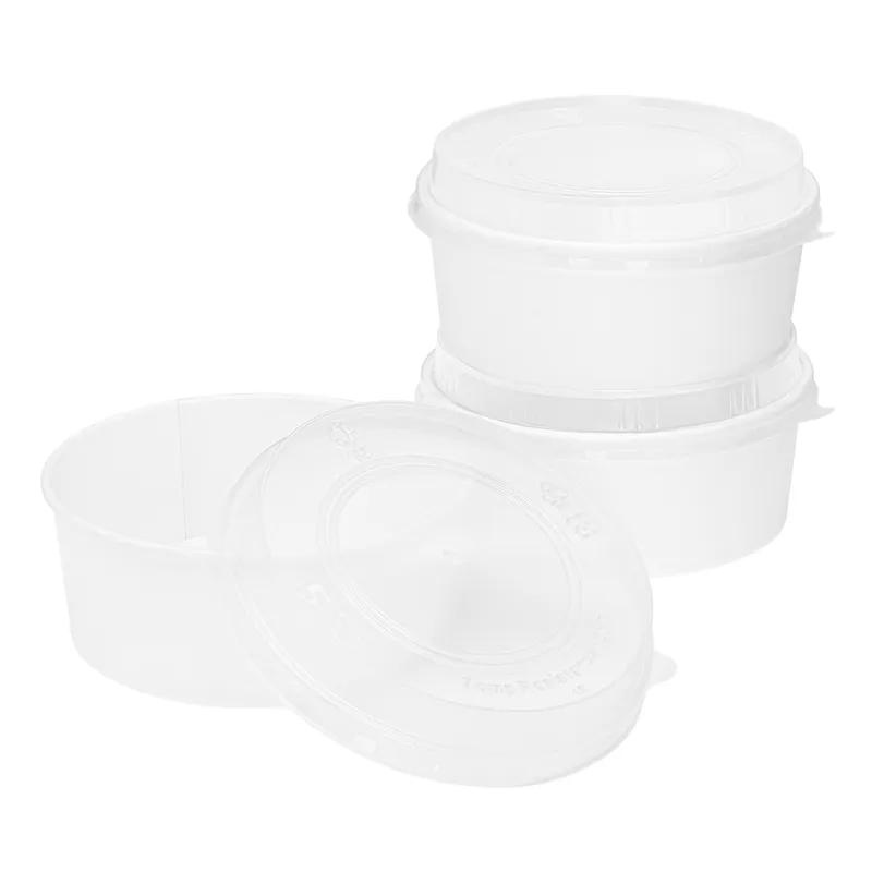 Victoria Bay Lid Flat PP For 32 OZ Short Paper Bucket 45 Count/Pack 8 Packs/Case 360 Count/Case