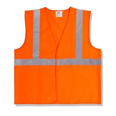 Safety Vest Large (LG) Orange Polyester Class 2 5/Bag