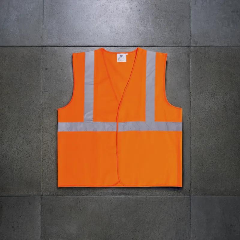 Safety Vest Large (LG) Orange Polyester Class 2 5/Bag