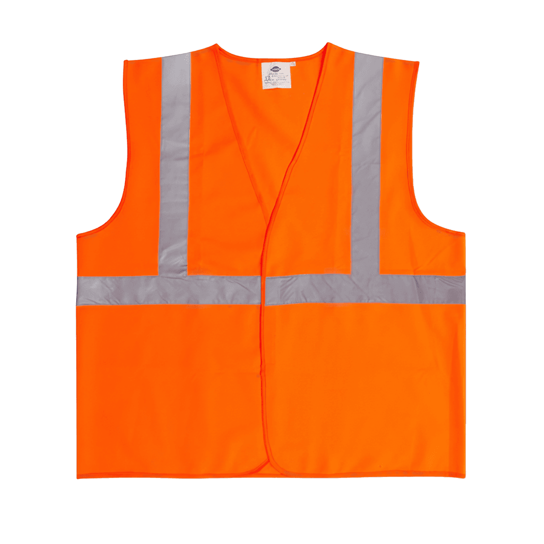 Safety Vest XL Orange Polyester Class 2 5/Bag