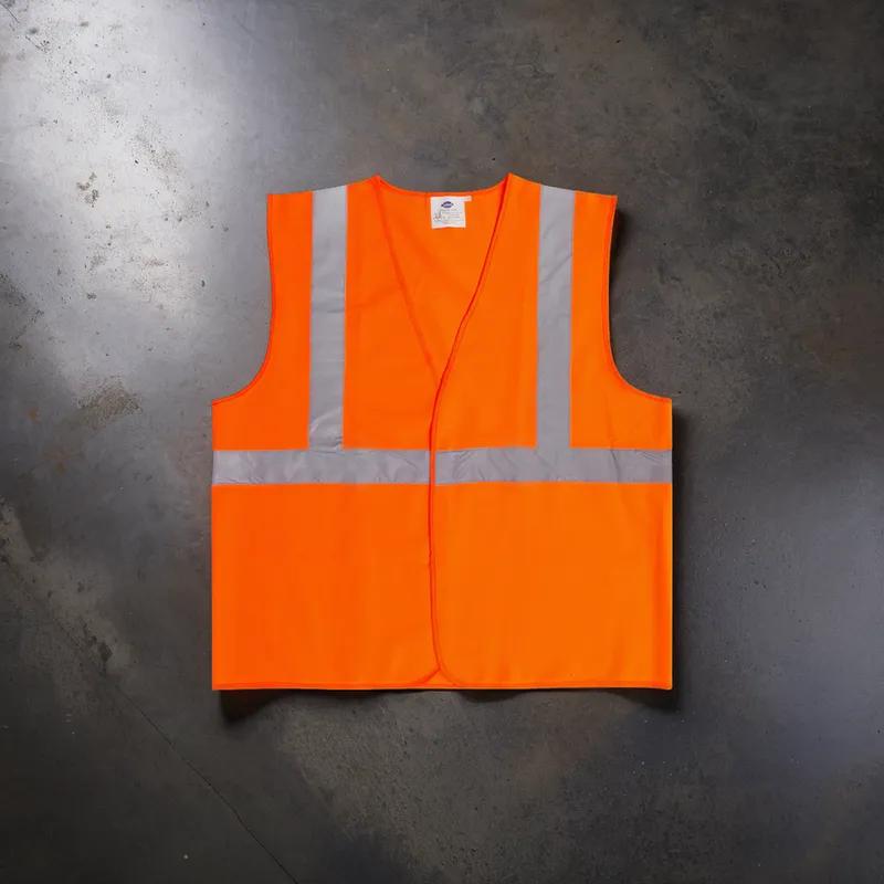 Safety Vest XL Orange Polyester Class 2 5/Bag