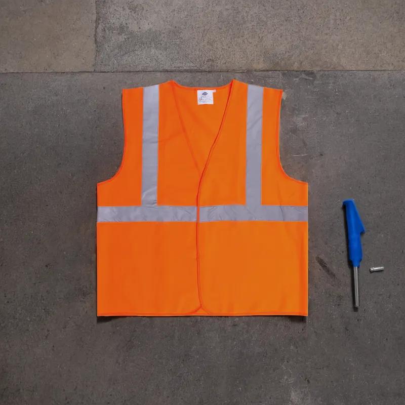 Safety Vest XL Orange Polyester Class 2 5/Bag