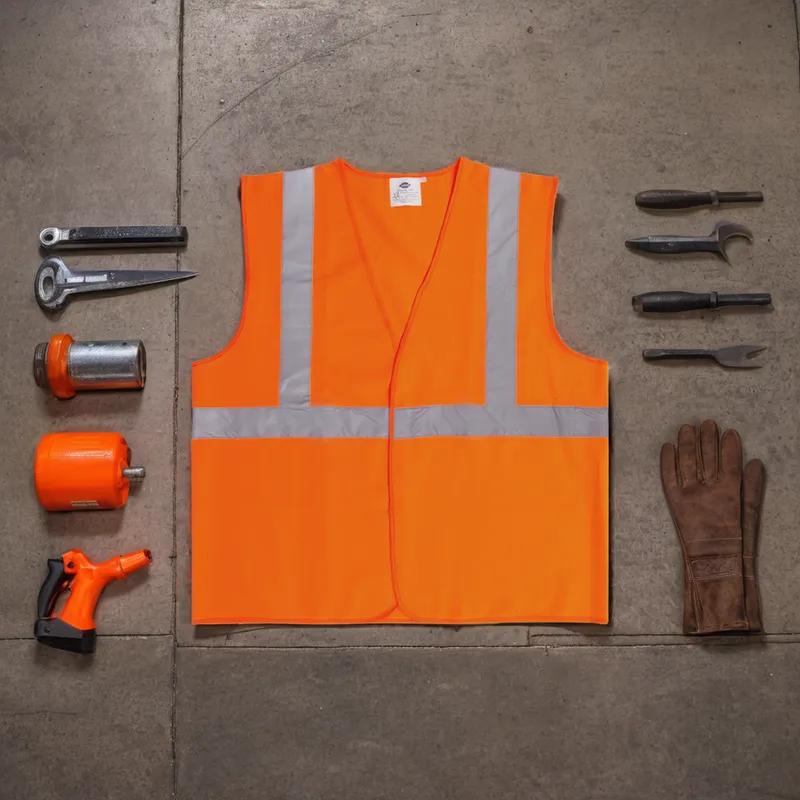 Safety Vest XXL Orange Polyester Class 2 5/Bag