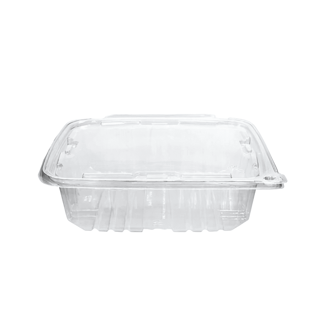 Take-Out Container Hinged 8.8X16X2.4 IN RPET Clear Tamper-Evident 134/Case