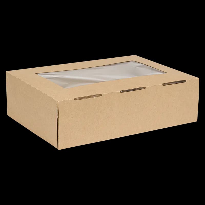 1/4 Sheet Cake Box 14X10X4 IN Kraft With Window 100/Case