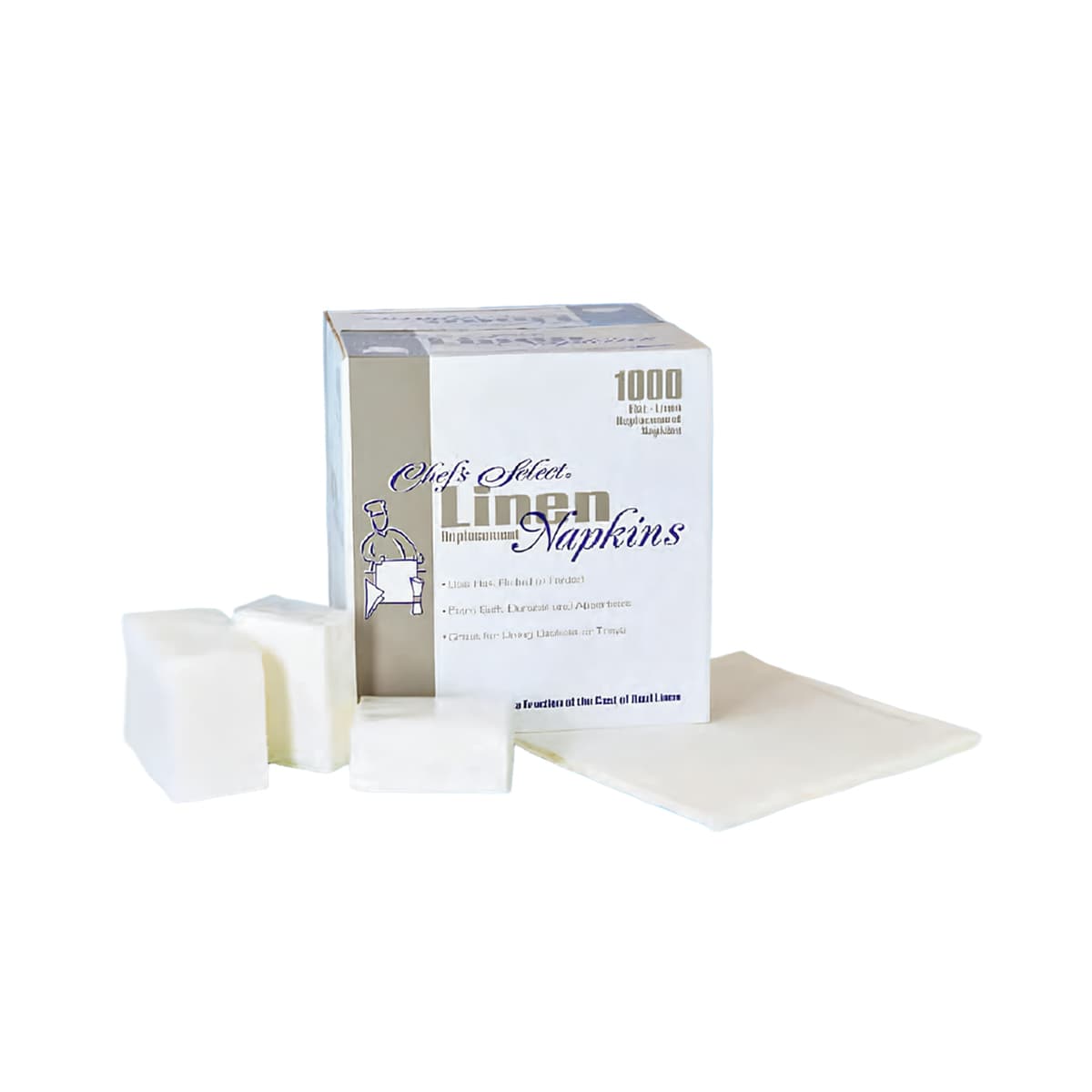 Multi-Purpose Napkins 14X14 IN White Flat Pack Linen Feel 1000/Case