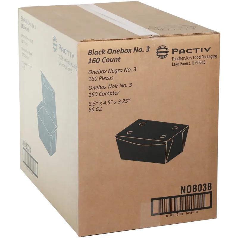 #3 Take-Out Box 6.5X4.5X3.25 IN Paperboard Black 160/Case