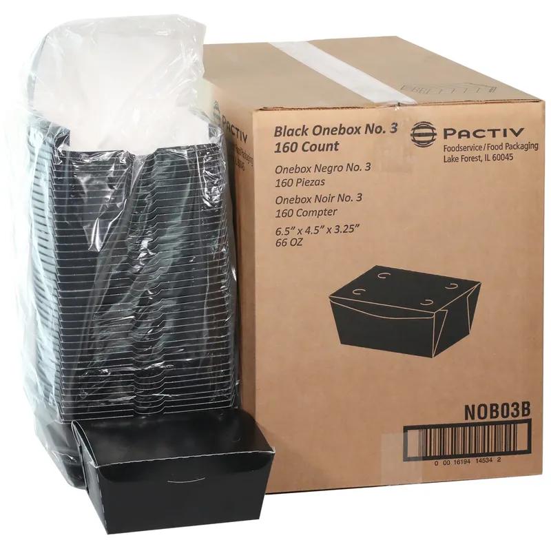 #3 Take-Out Box 6.5X4.5X3.25 IN Paperboard Black 160/Case