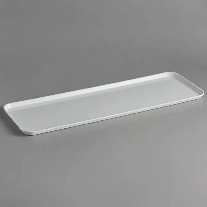 Serving Tray 10X30X0.75 IN Fiberglass White Rectangle Dishwasher Safe Stackable 1/Each