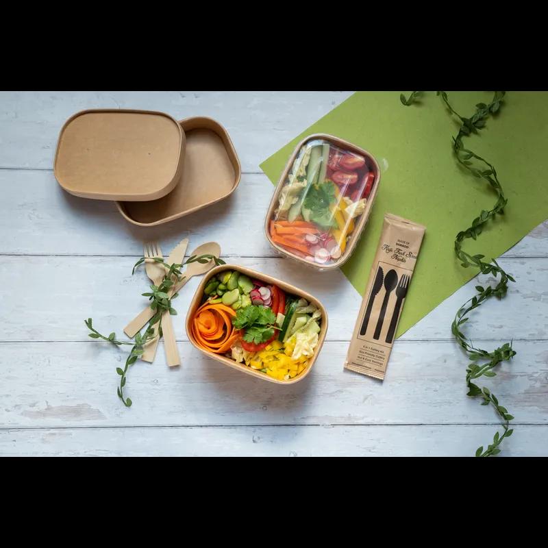 Take-Out Box 6.8X4.8X1.6 IN Paper Kraft Rectangle Laminated 25 Count/Pack 8 Packs/Case 200 Count/Case