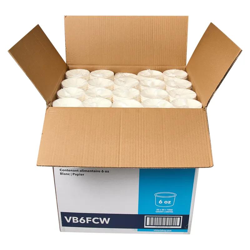 Victoria Bay Food Container Base 6 OZ Paperboard White Round 1000/Case