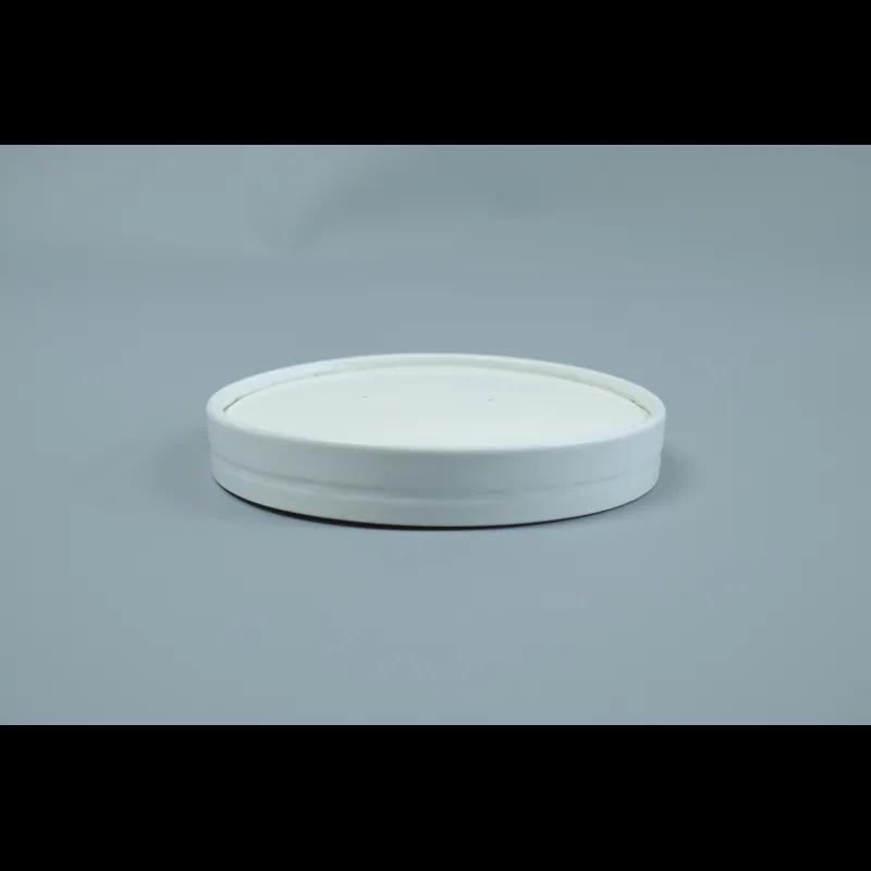 Victoria Bay Lid Flat Paperboard White Round For 16-32 OZ Squat Container Vented 500/Case