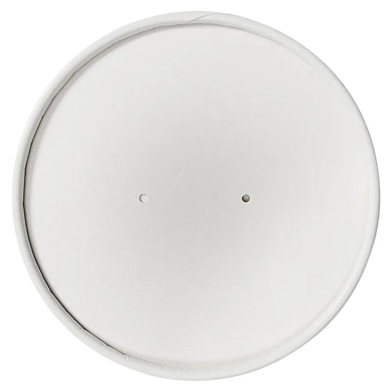 Victoria Bay Lid Flat Paperboard White Round For 16-32 OZ Squat Container Vented 500/Case