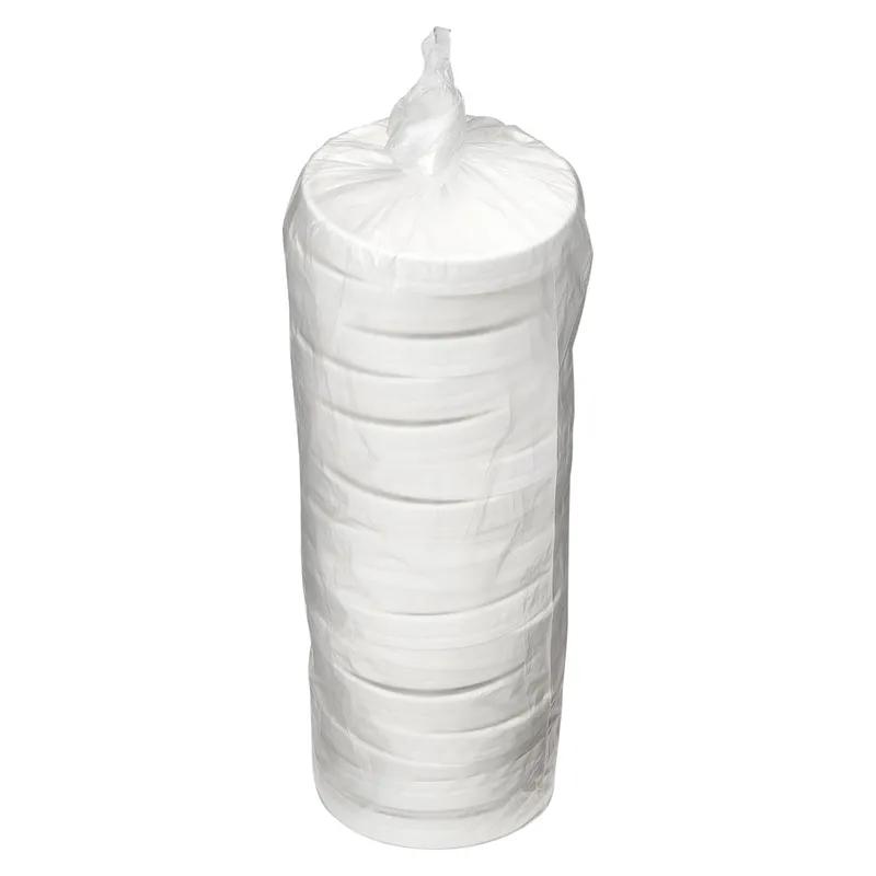 Victoria Bay Lid Flat Paperboard White Round For 16-32 OZ Squat Container Vented 500/Case