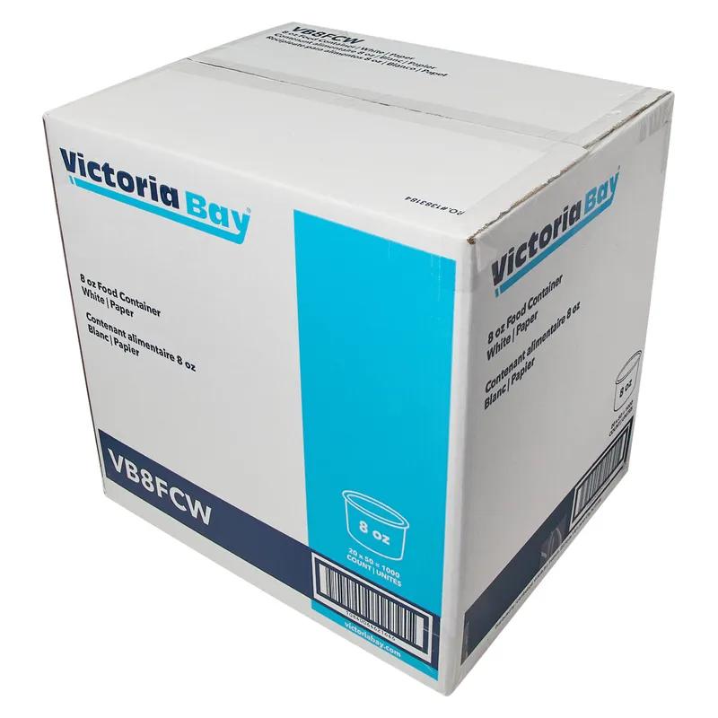 Victoria Bay Food Container Base 8 OZ Paperboard White 1000/Case