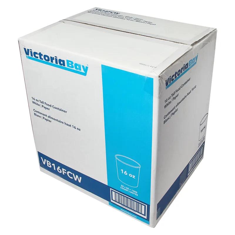 Victoria Bay Soup Food Container Base 16 OZ Paperboard White Round Tall 1000/Case