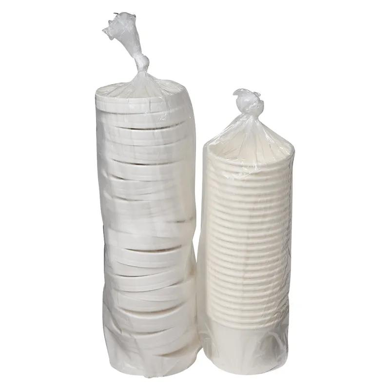 Victoria Bay Food Container Base & Lid Combo With Flat Lid 12 OZ Paperboard White Round Vented 250/Case