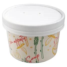 Victoria Bay Lid Flat Paperboard White Round For 6-8-10-12-16 OZ Tall Container Vented 1000/Case