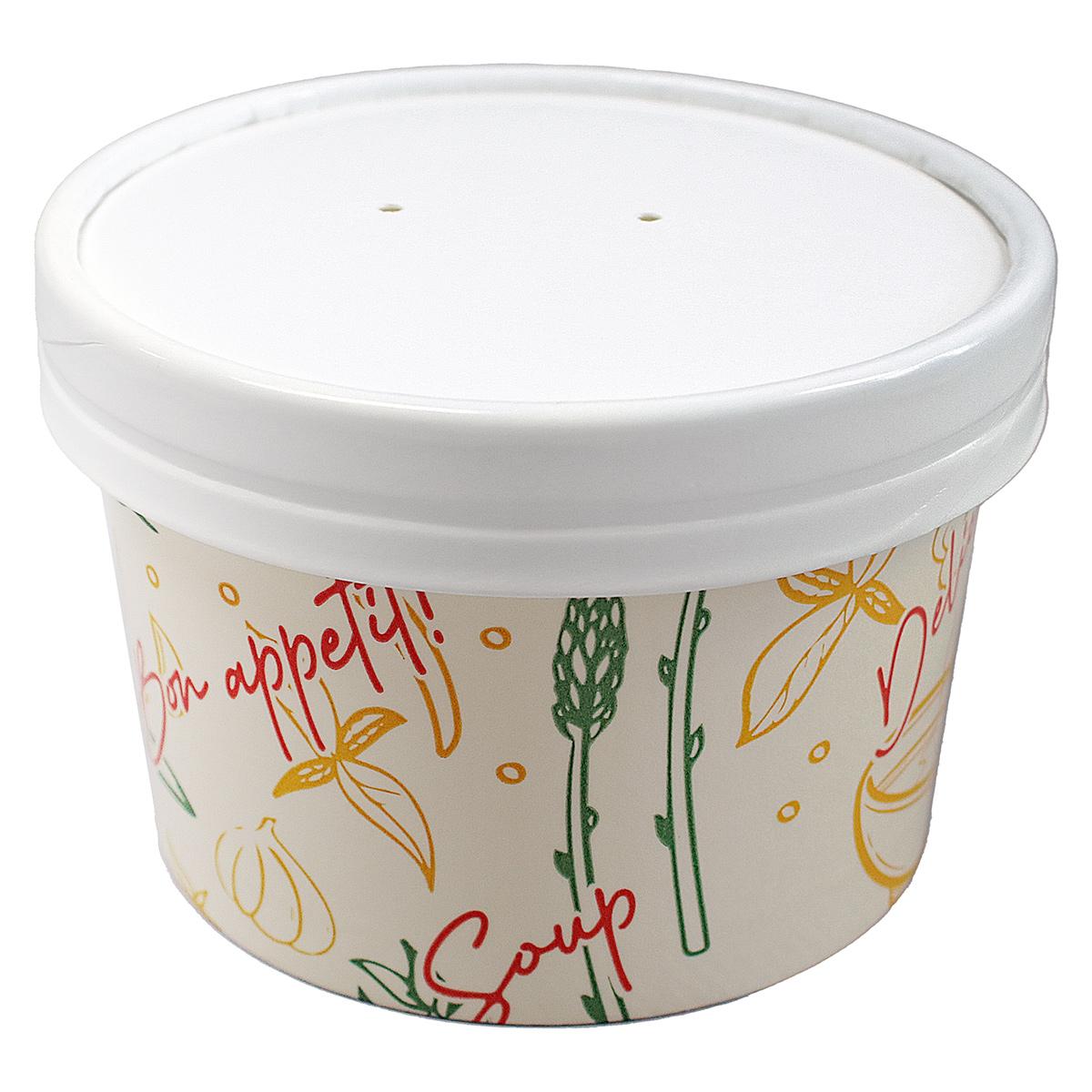 Victoria Bay Lid Flat Paperboard White Round For 6-8-10-12-16 OZ Tall Container Vented 1000/Case
