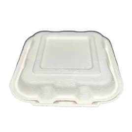 Victoria Bay Take-Out Container Hinged 8X8X3 IN Sugarcane White Square 200/Case