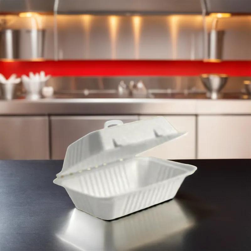 Victoria Bay Take-Out Container Hinged 9X6X3 IN Fiber White Rectangle 250/Case