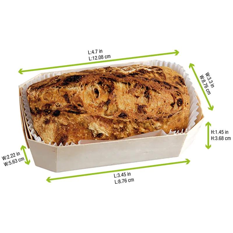 Baking Mold 10 OZ 4.7X3.3 IN Wood Natural Oven Safe Microwave Safe Grease Resistant 220/Case