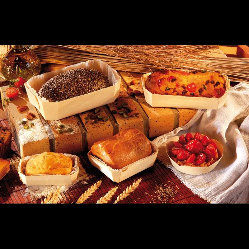 Baking Mold 10 OZ 4.7X3.3 IN Wood Natural Oven Safe Microwave Safe Grease Resistant 220/Case