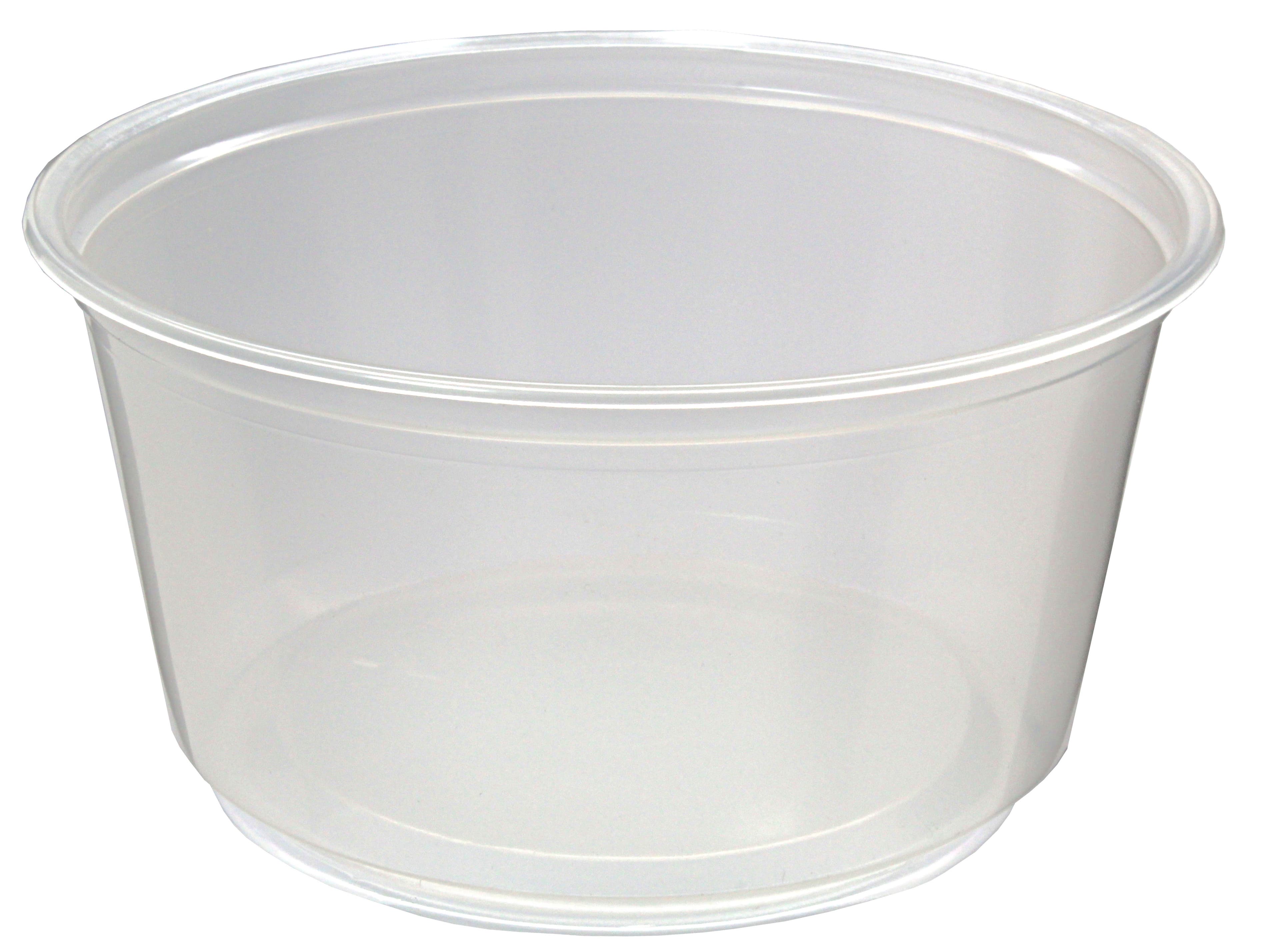 Victoria Bay Deli Container Base 12 OZ Plastic Clear Round Microwave Safe 50 Count/Pack 10 Packs/Case 500 Count/Case