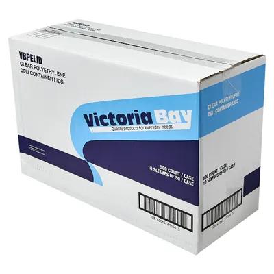 Victoria Bay Lid Flat 4.7X0.3 IN LDPE Clear Round For 8-12-16-24-32 OZ Deli Container Flush Fill 500/Case
