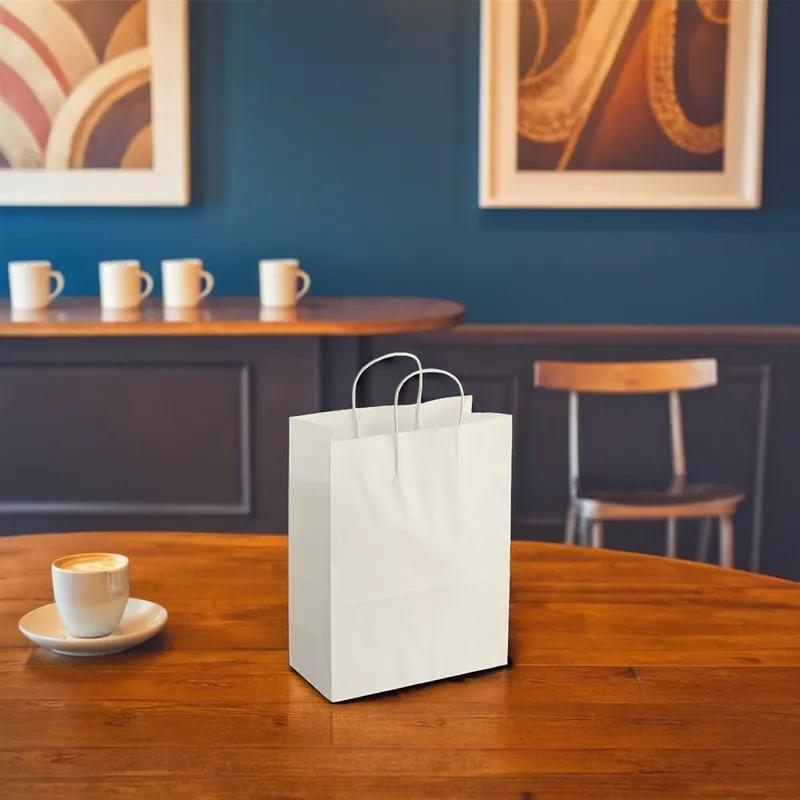 Bag 10X6.75X13.5 IN Paper White With Handle 250/Case