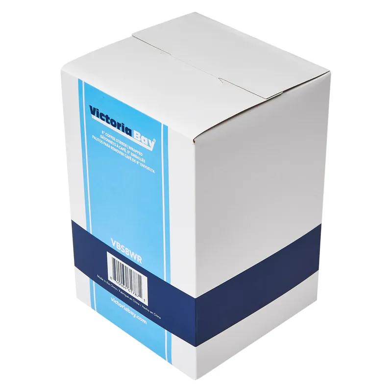 Victoria Bay Stirrer 8 IN Plastic Red Wrapped Hollow 3000/Case